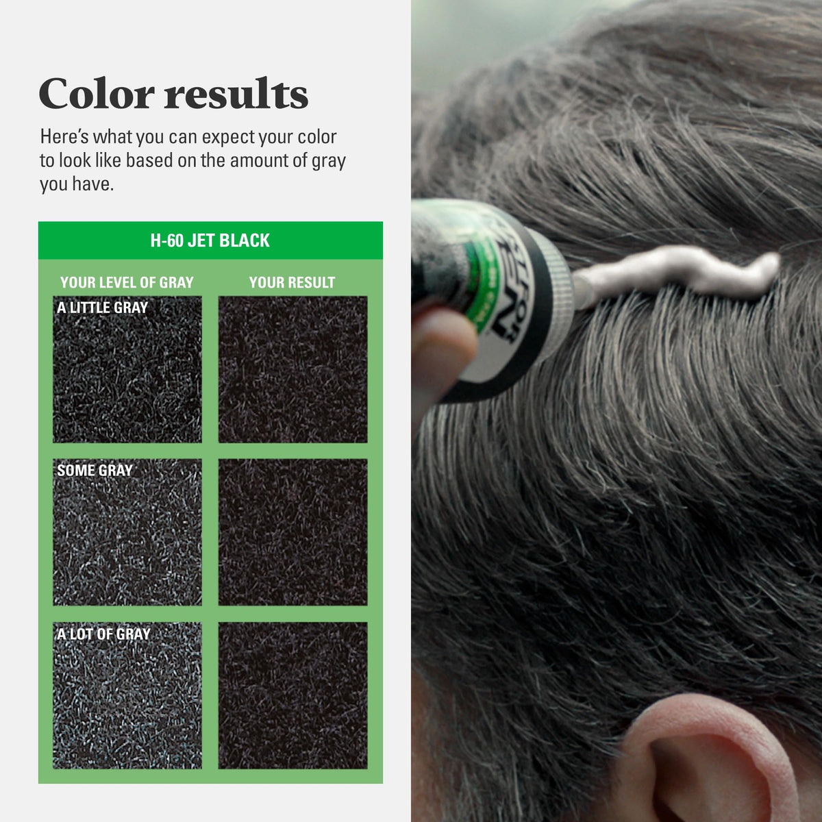 Just for Men Shampoo-In Color Jet Black H-60 application process