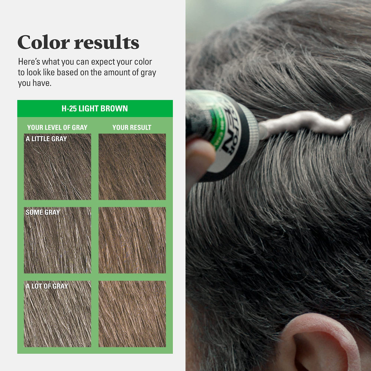 Just for Men Shampoo-In Color Light Brown H-25 results after application
