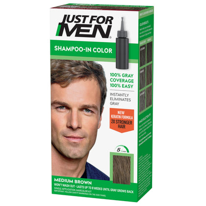 Just for Men Shampoo-In Color Medium Brown H-35 front view