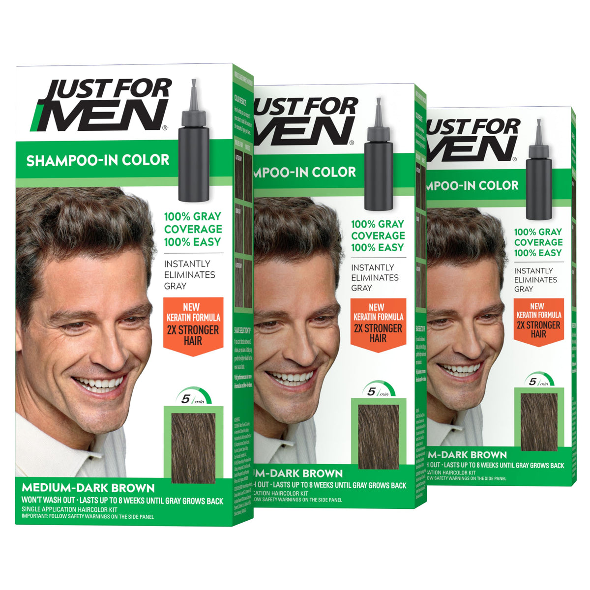 Just for Men Shampoo-In Color Medium-Dark Brown H-40 front view