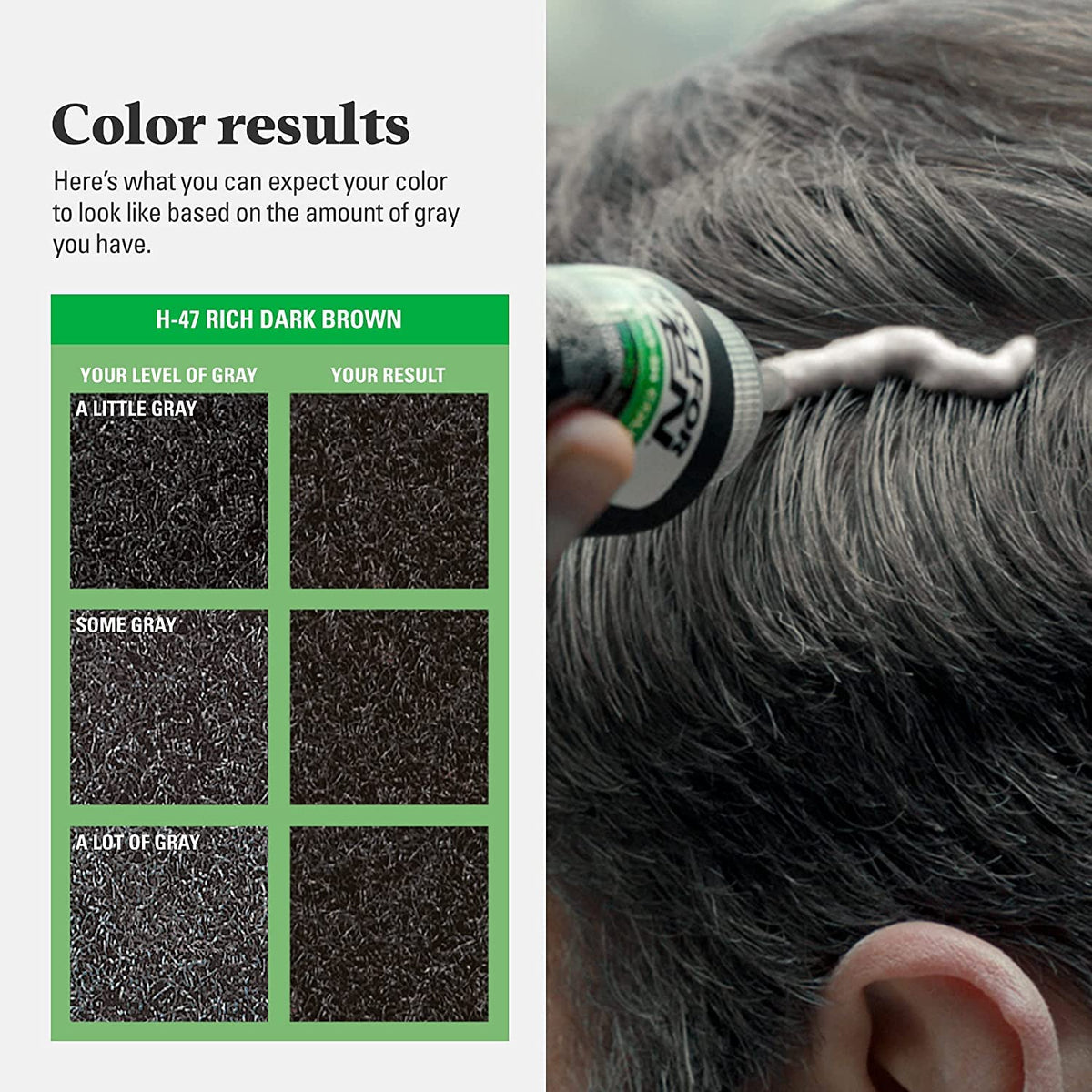 Just for Men Shampoo-In Color results after application