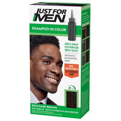 Just for Men Shampoo-In Color Rich Dark Brown front view