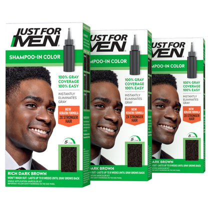 Just for Men Shampoo-In Color Rich Dark Brown H-47 front view