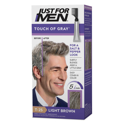 Just for Men Touch of Gray Hair Colour Light Brown T-25 front view