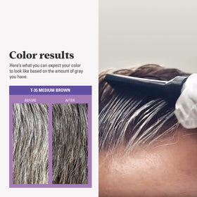 Just for Men Touch of Gray Medium Brown T-35 hair colour applied to hair