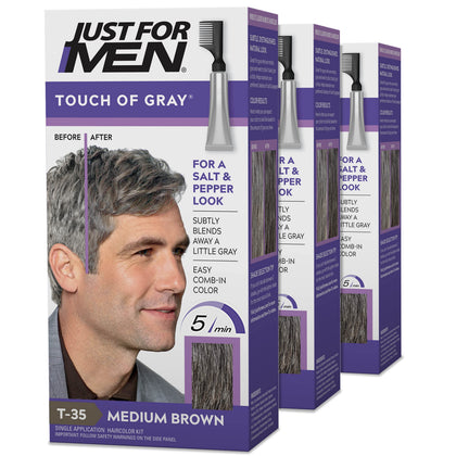 Just for Men Touch of Gray Medium Brown T-35 hair colour front view