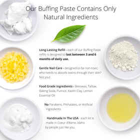 Just Like Jane Natural Nails Gentle Buffing Paste open tin showing paste texture