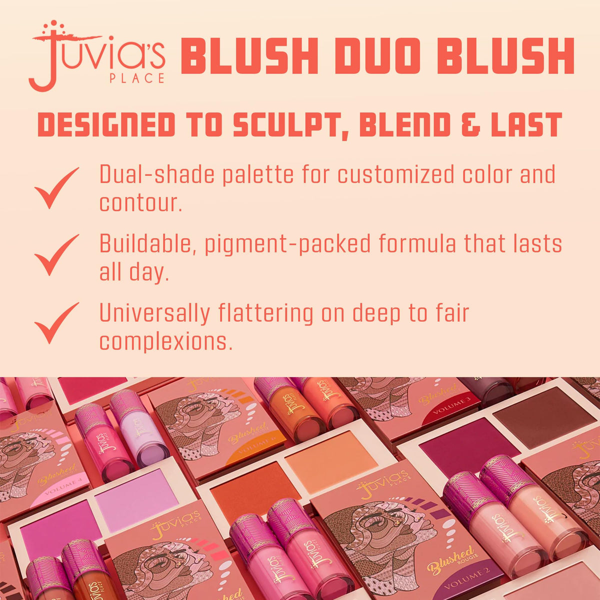 Juvia's Place Duo Blush in a makeup setup