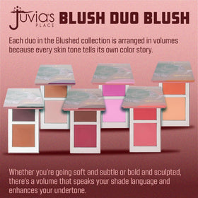 Juvia's Place Duo Blush Volume 1 showing the matte powder texture