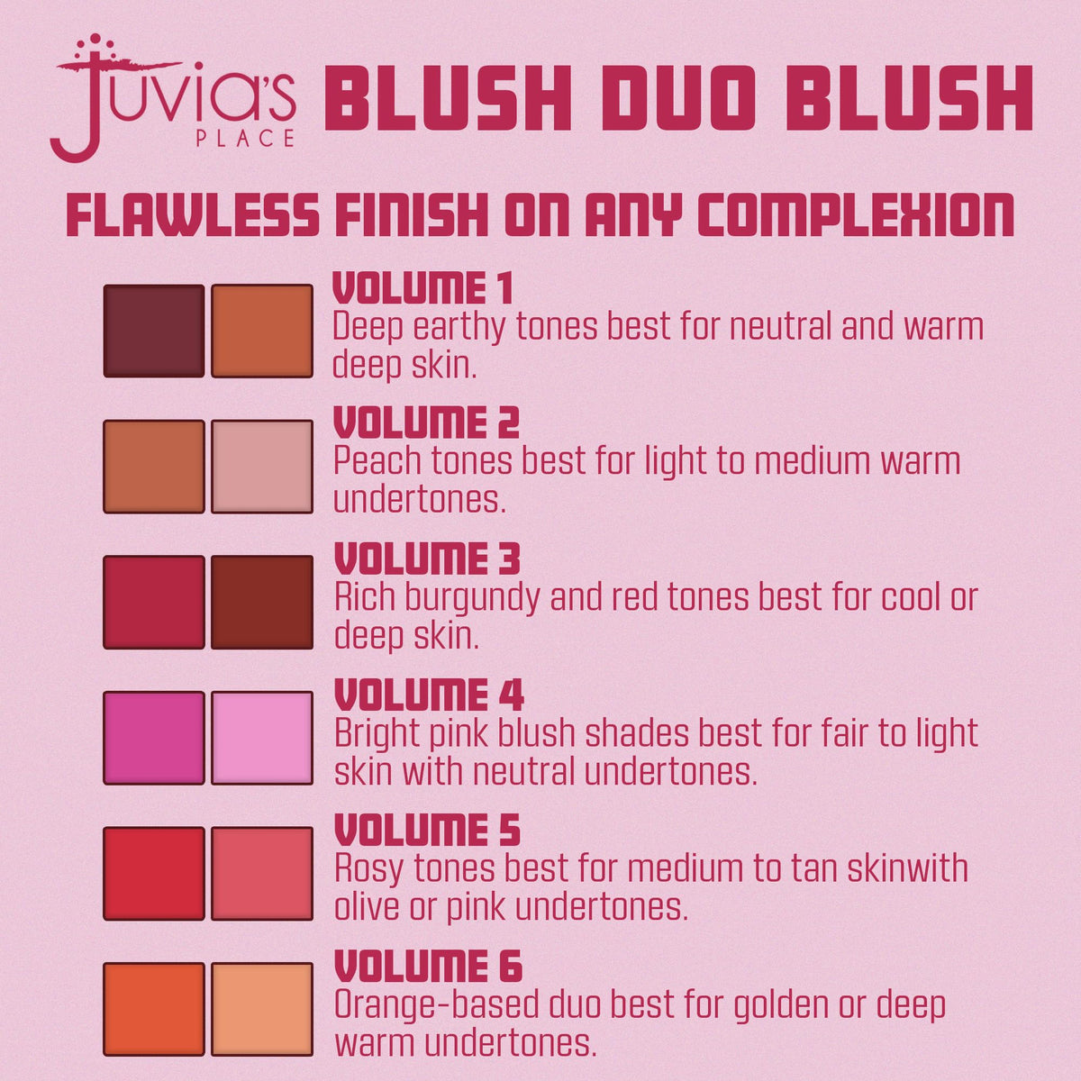Juvia's Place Duo Blush Volume 4 applied on model's cheeks
