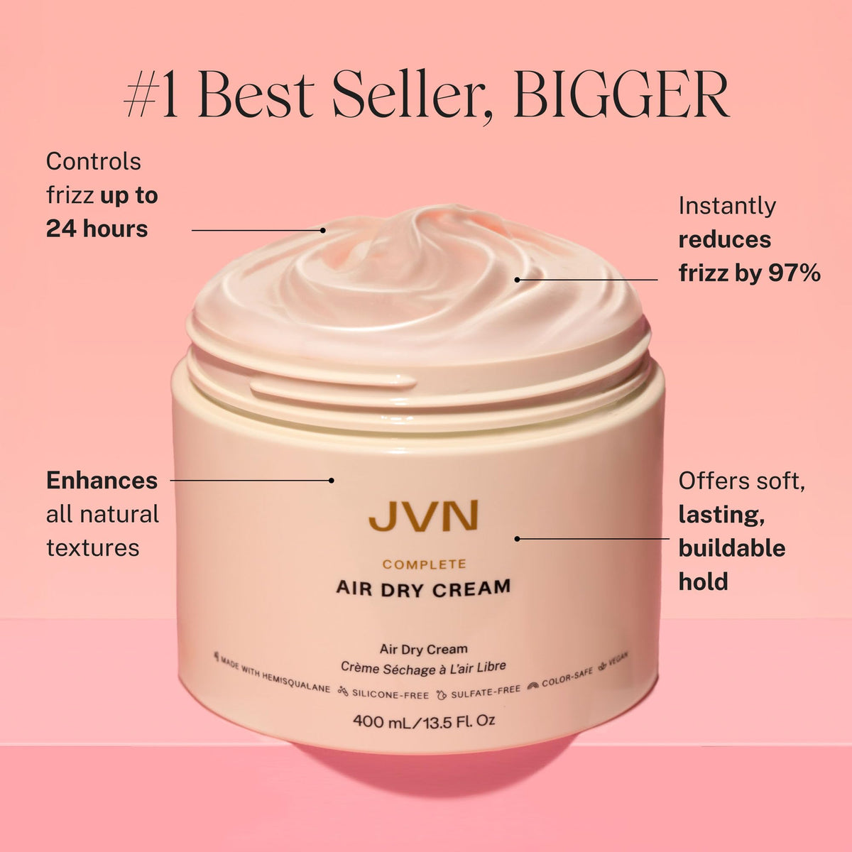 JVN Complete Air Dry Cream 13.5 Fl Oz back view