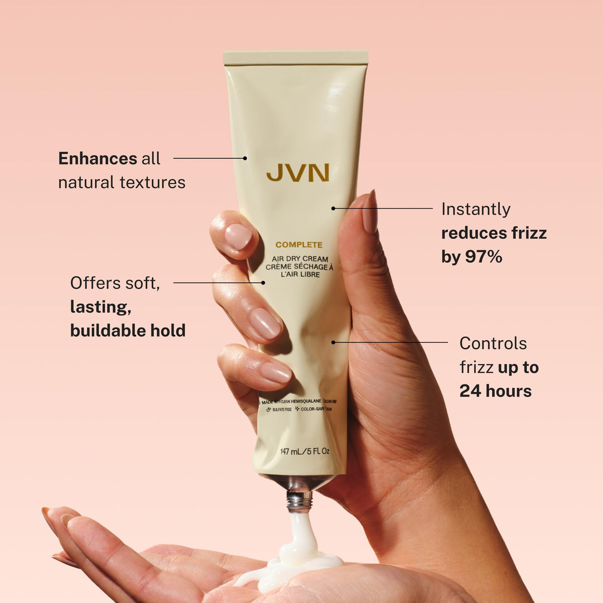 JVN Complete Air Dry Cream 5 Fl Oz back view