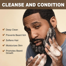 JVR Beard Wash bottle with coconut and aloe ingredients