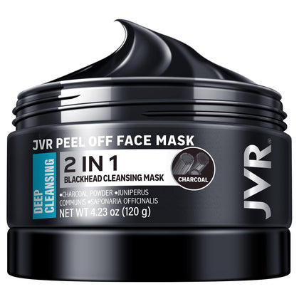 JVR Charcoal Peel Off Face Mask front view with packaging
