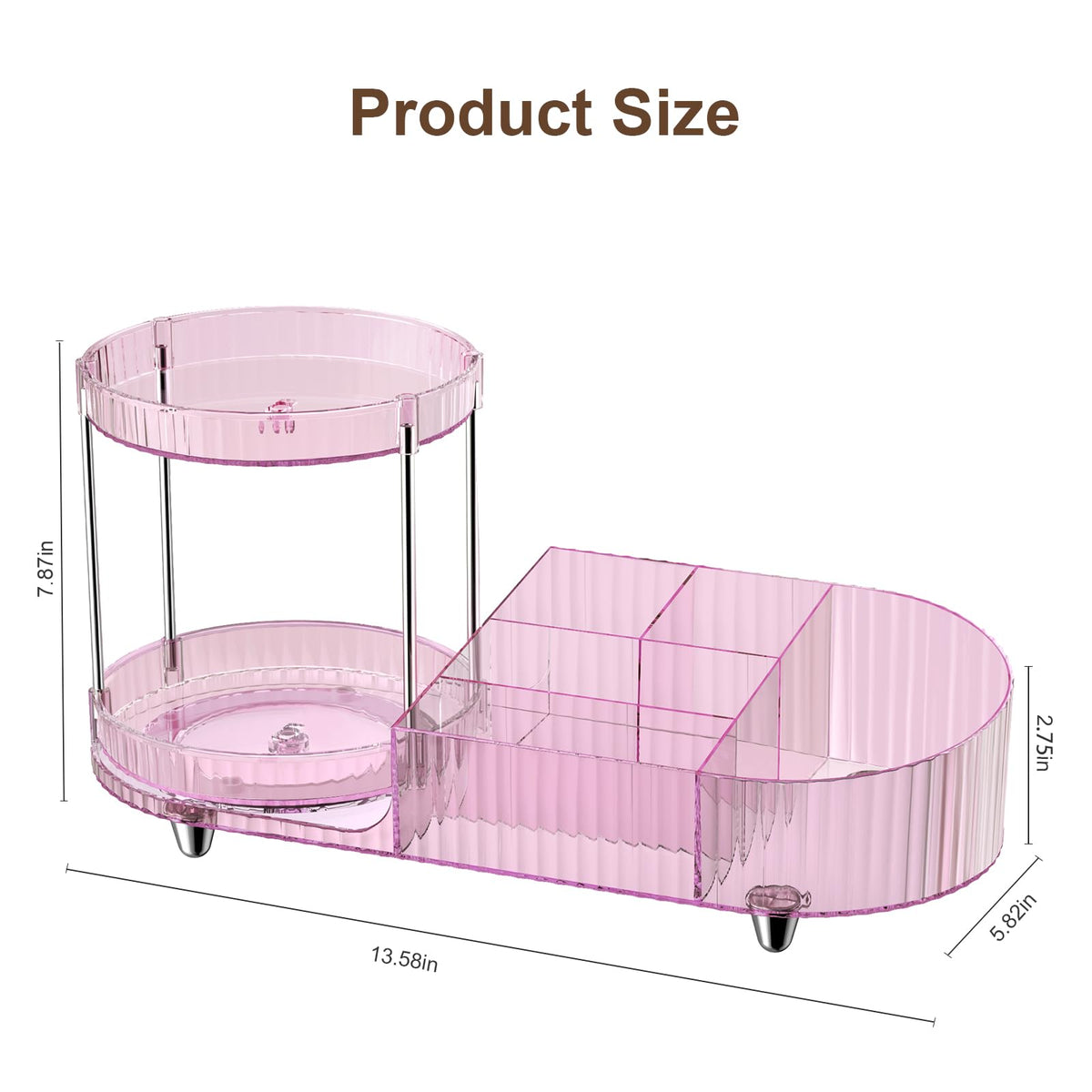 Jywantful 360 Rotating Makeup Organizer in a pink gift box