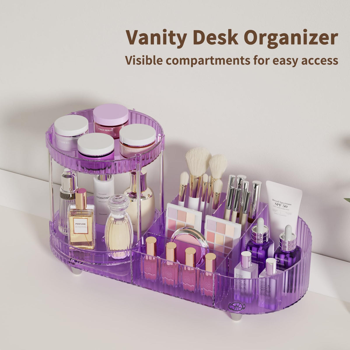 Jywantful 360 Rotating Makeup Organizer in pink gift box
