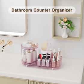 Jywantful 360 Rotating Makeup Organizer with lipsticks and brushes