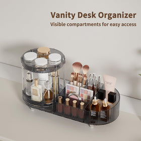 Jywantful 360 Rotating Organizer on bathroom counter with cosmetics