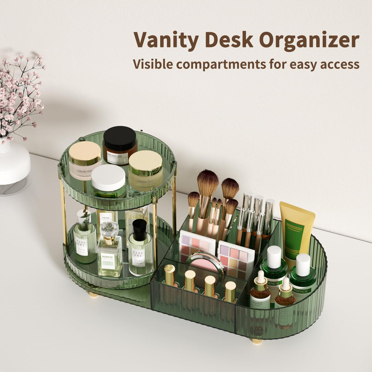 Jywantful Makeup Organizer close-up of rotating feature