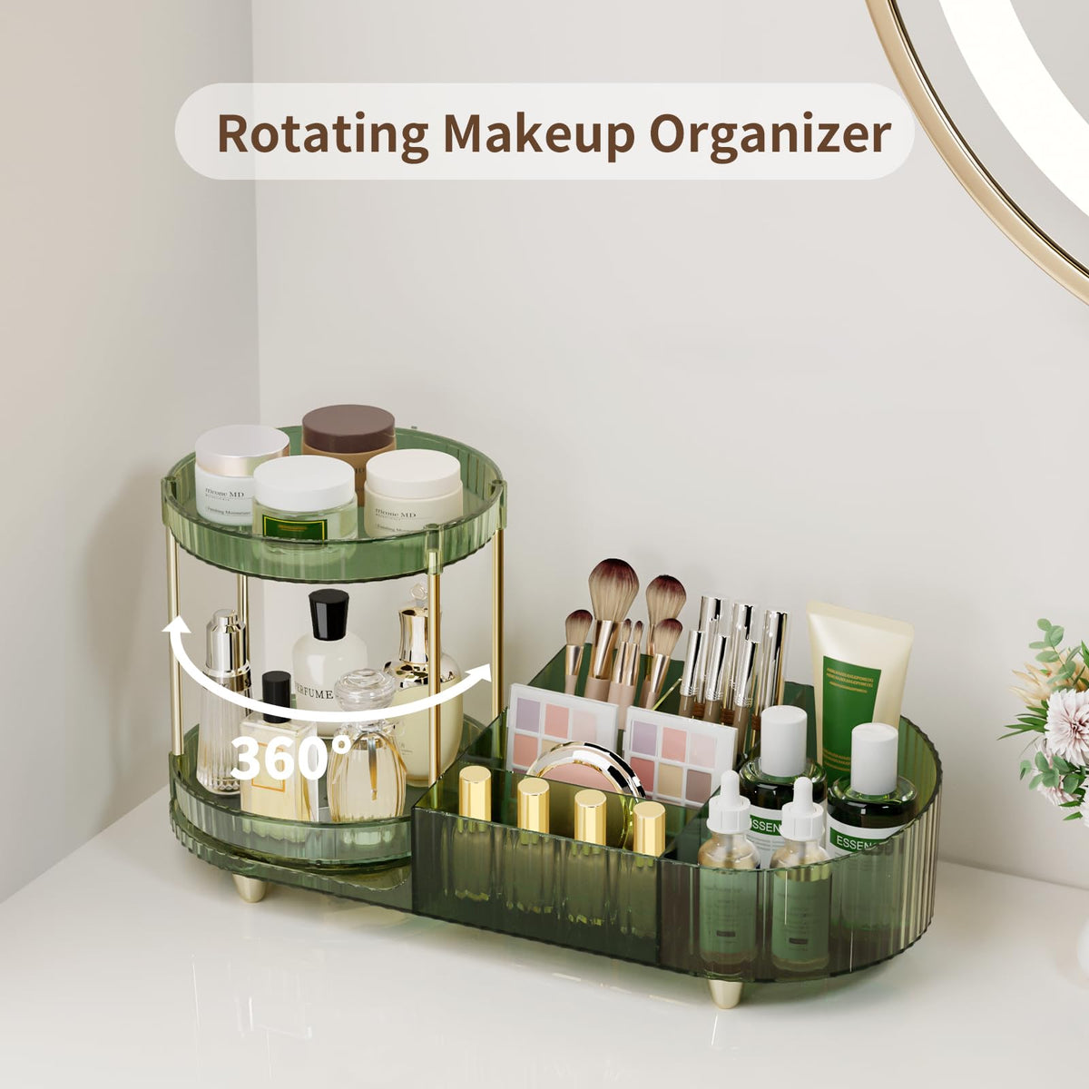 Jywantful Makeup Organizer showing compartments for cosmetics