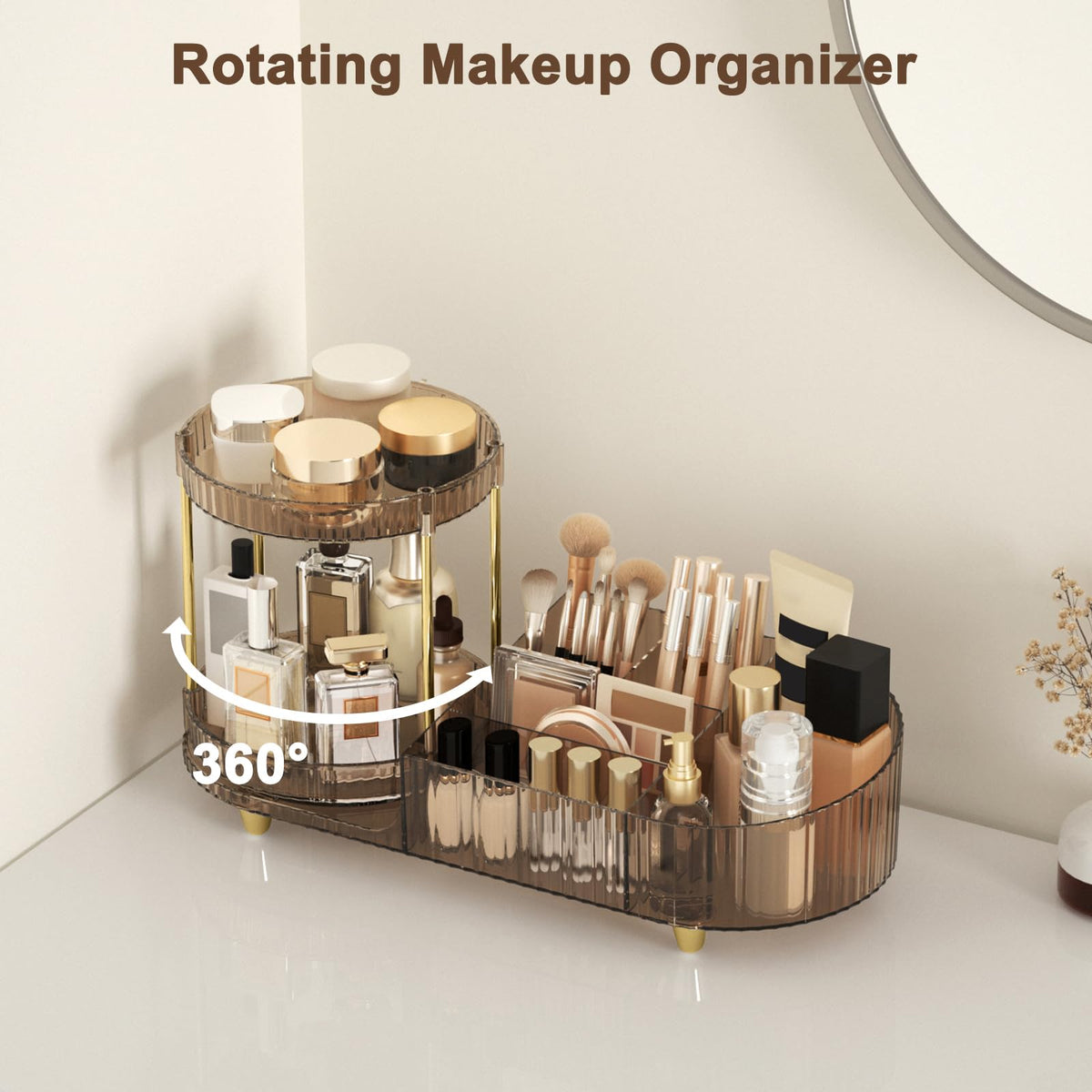 Jywantful Makeup Organizer side view showing compartments