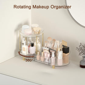 Jywantful Rotating Makeup Organizer side view showing compartments