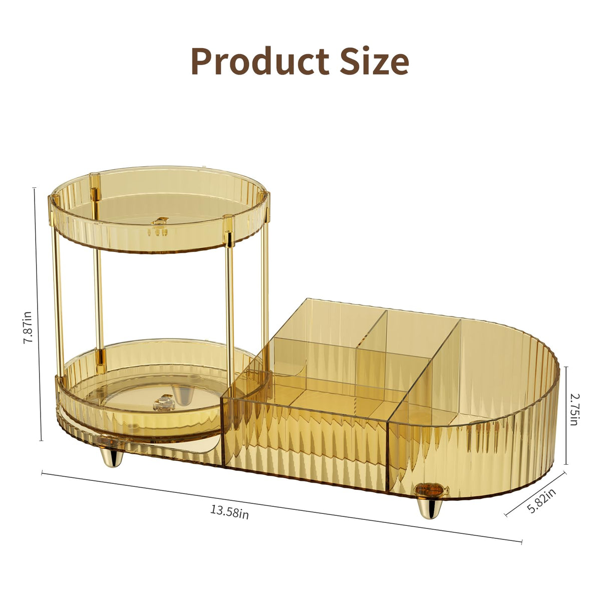 Jywantful Rotating Makeup Organizer with lipsticks and brushes