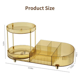 Jywantful Rotating Makeup Organizer with lipsticks and brushes