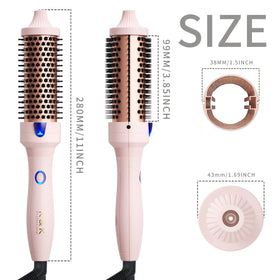 K&K 1.5 Inch Curling Brush with ceramic barrel close-up