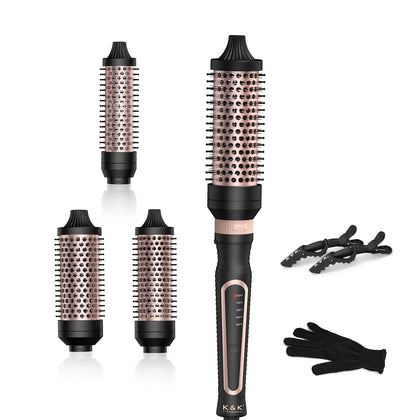 K&K 3-in-1 Thermal Brush Set with three brush sizes