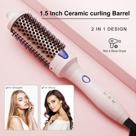 K&K Curling Brush with power button and settings