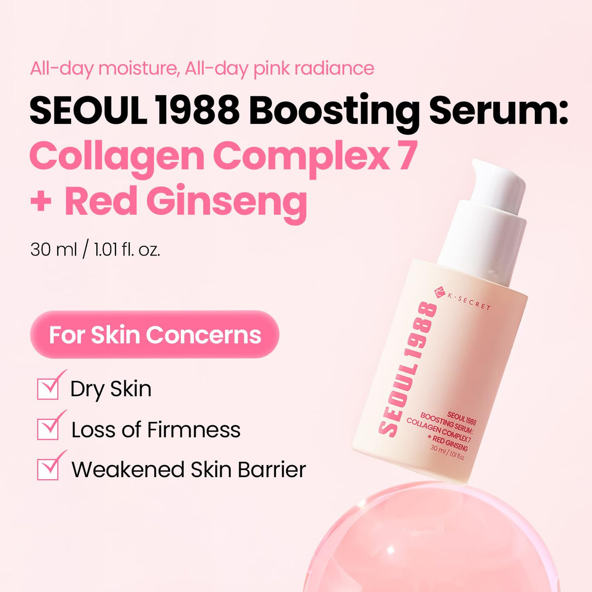 K-SECRET Collagen support Serum 30ml bottle with cap