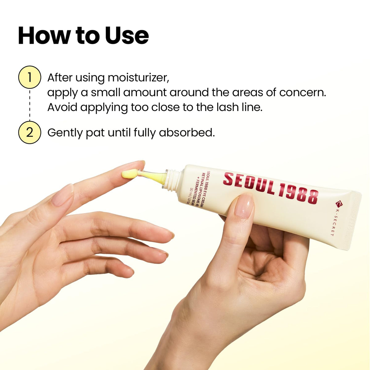 K-SECRET Retinal Eye Cream 30ml back view with label