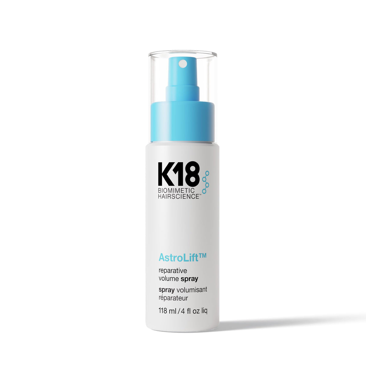 K18 AstroLift Reparative Volume Spray front view, 4 Fl oz