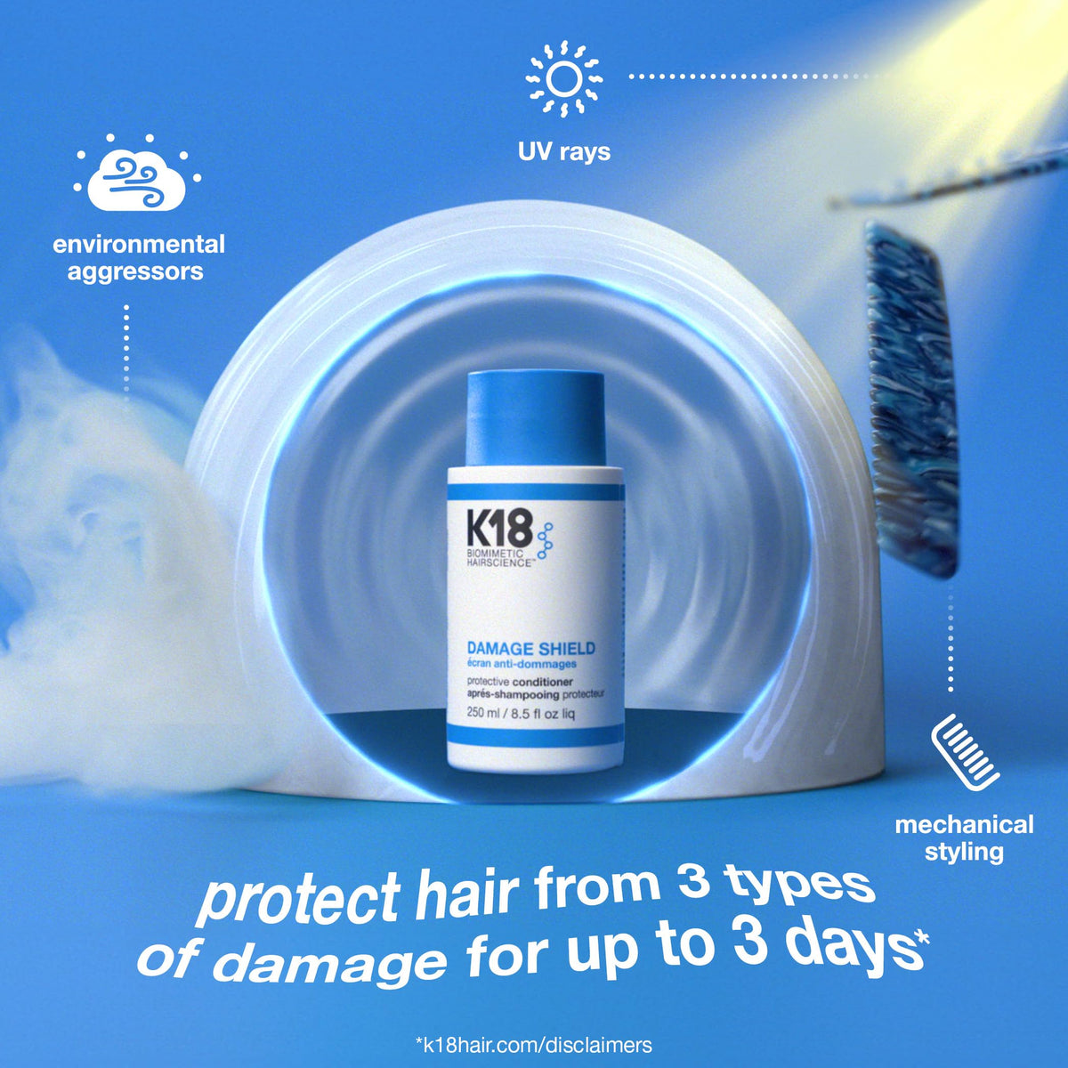K18 Damage Shield Conditioner showing texture on hand