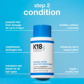 K18 Damage Shield shampoo lathering on hair