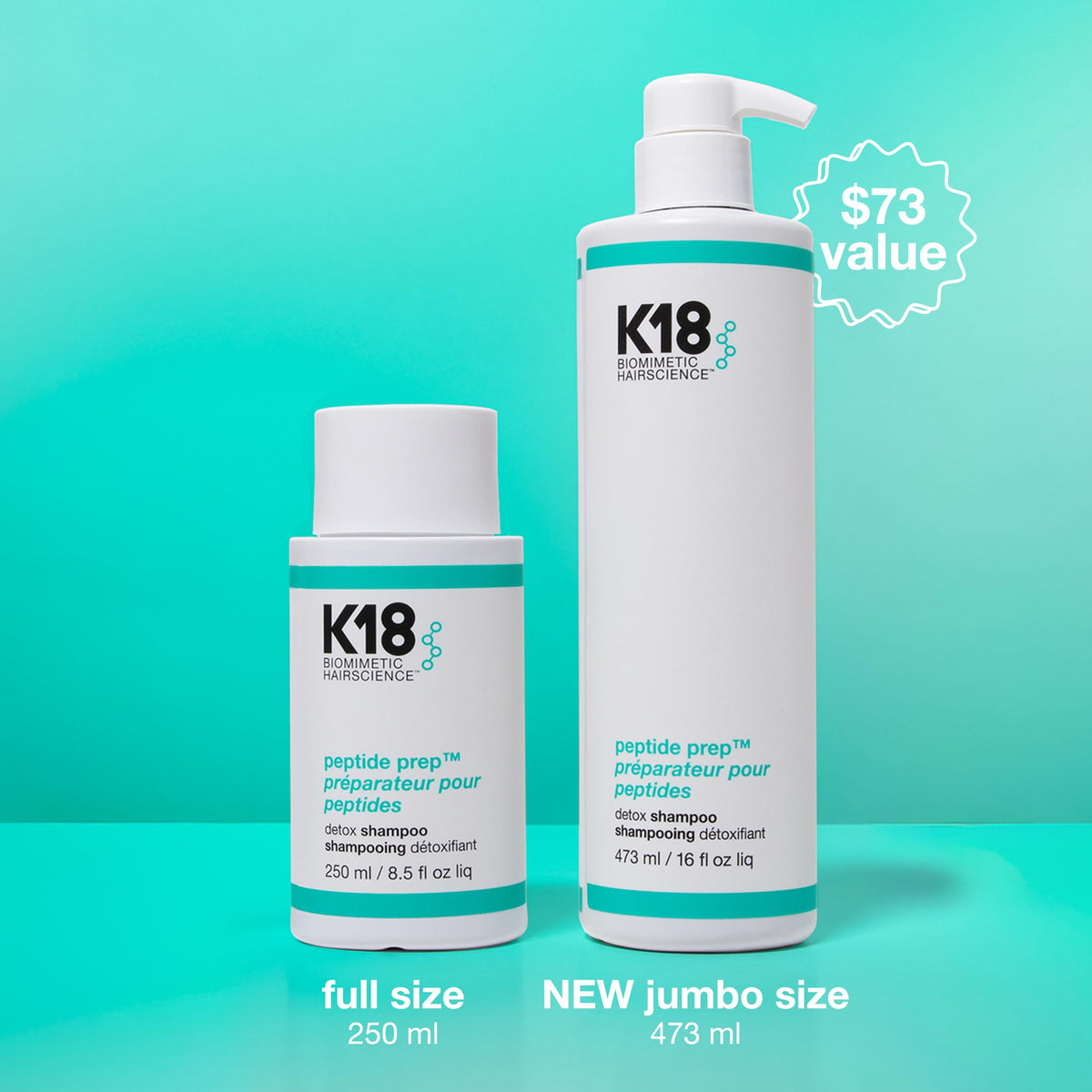 K18 Peptide Prep Detox Shampoo bottle with label