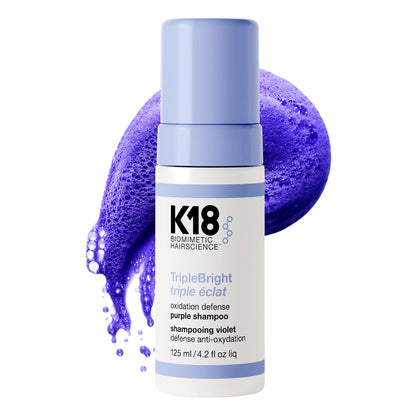 K18 TripleBright Purple Shampoo 4.2 Fl Oz front view
