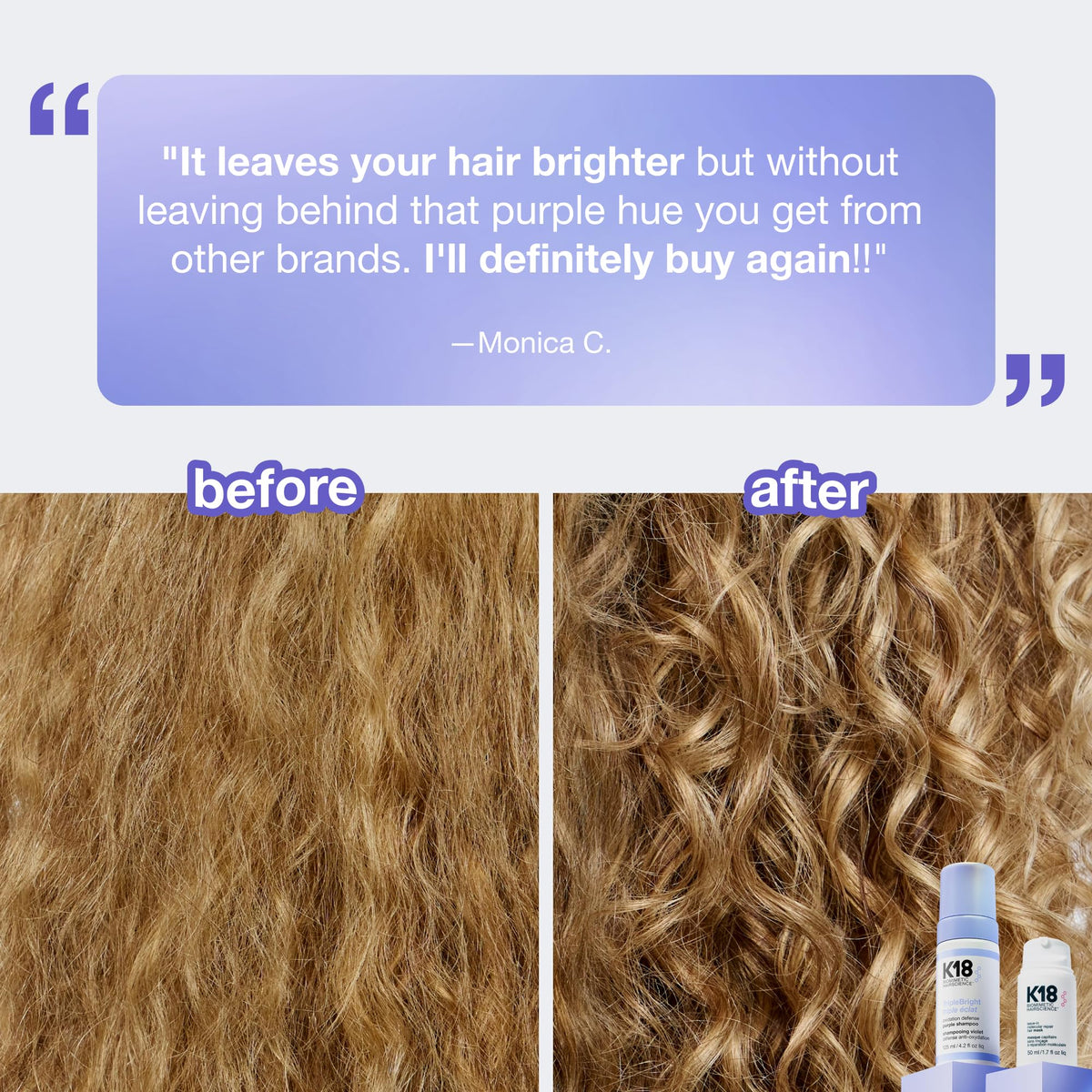 K18 TripleBright Purple Shampoo ingredients list