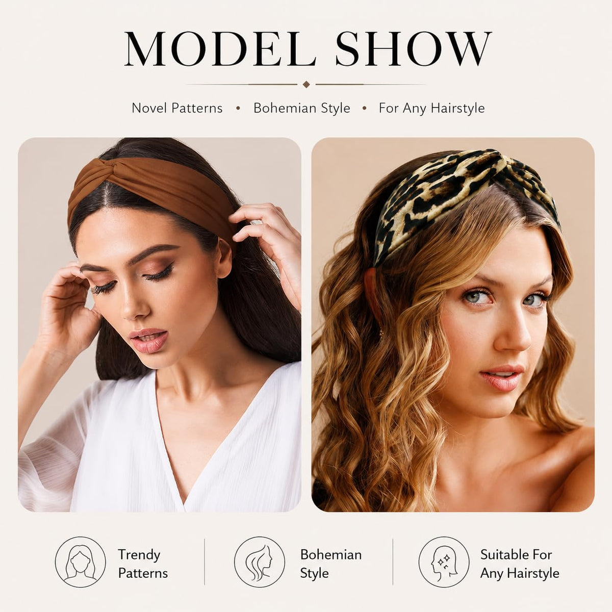 Kachanaa headbands in packaging with floral designs