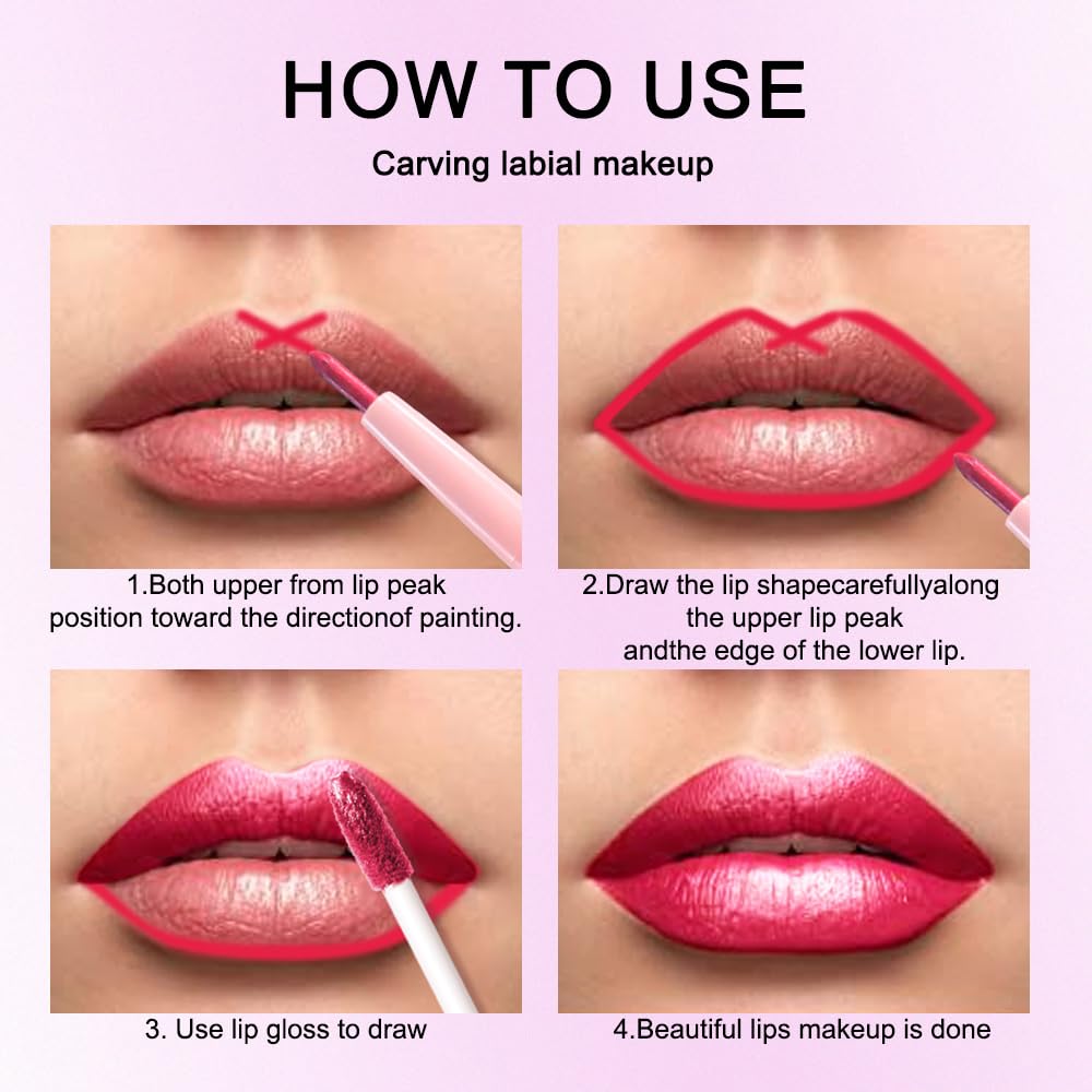Kaely 2-in-1 Crushed Ruby Red Metallic Lipstick and Lip Liner applicator close-up
