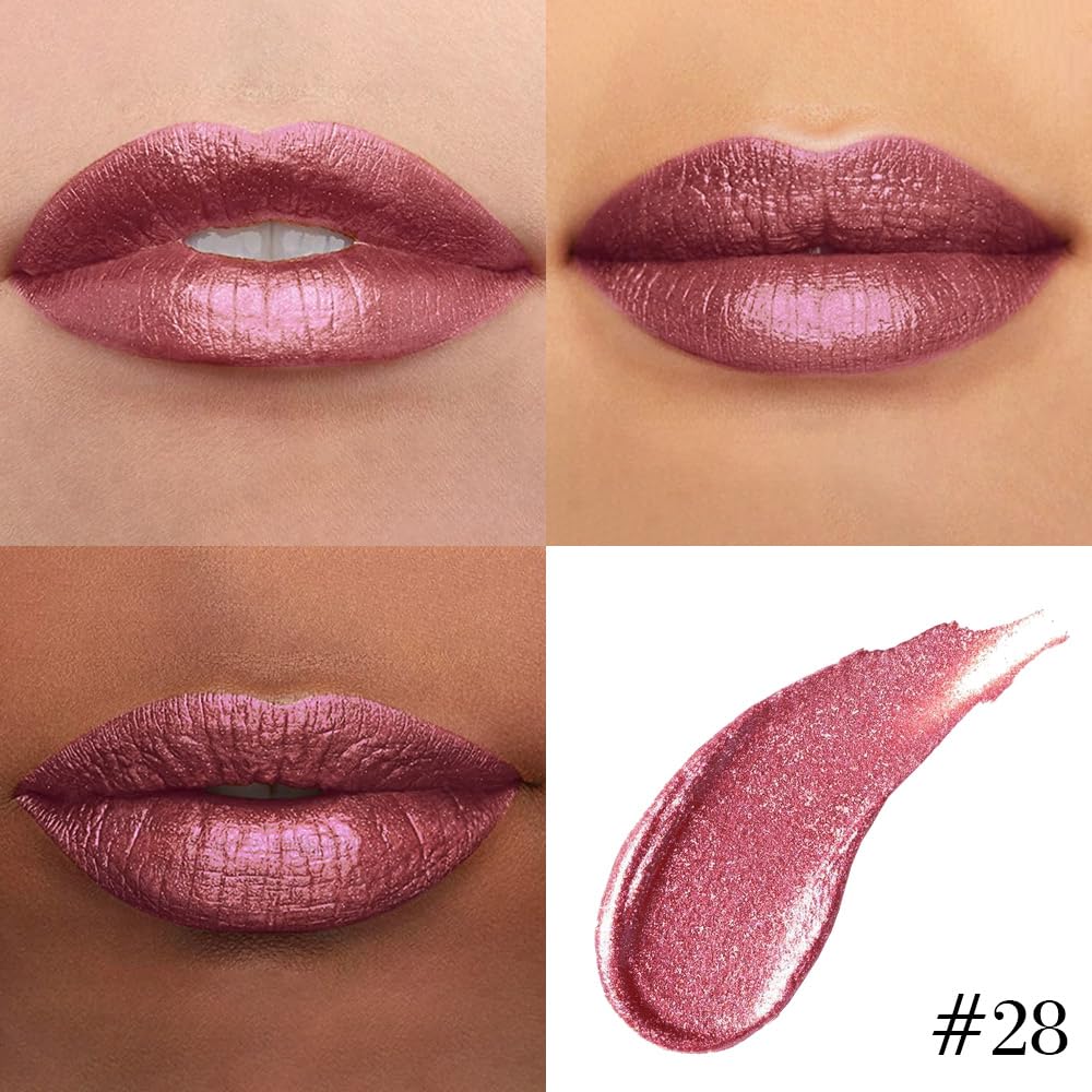 Kaely 2-in-1 Light Plum Red Metallic Lipstick and Lip Liner packaging