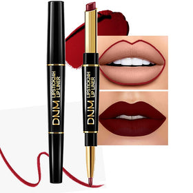 Kaely 2-in-1 Lip Liner & Lipstick Set in dark wine red