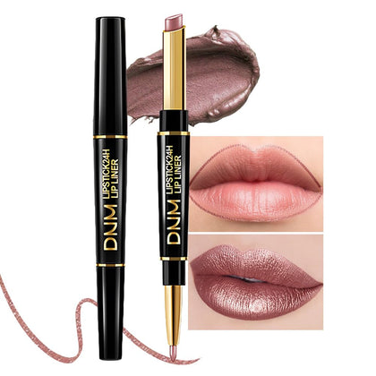Kaely 2-in-1 Lip Liner & Lipstick Set in Nude Brown