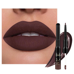 Kaely 2-in-1 Matte Lipstick and Lip Liner Deep Brown front view