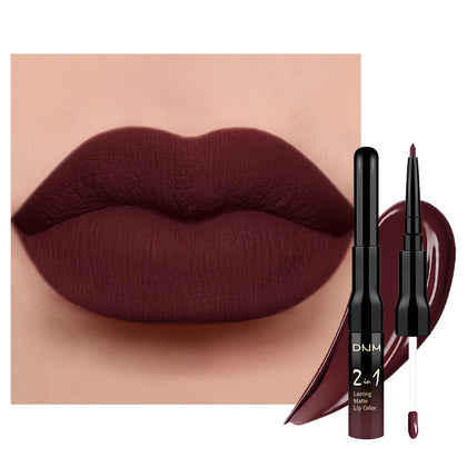 Kaely 2-in-1 Matte Lipstick and Lip Liner in Deep Red 17 front view