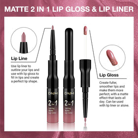 Kaely 2-in-1 Matte Lipstick and Lip Liner in mauve pink shade