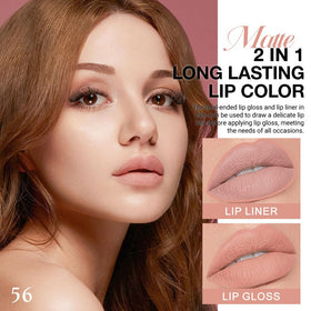 Kaely 2-in-1 Matte Lipstick and Lip Liner showing dual-ended design