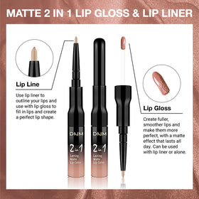 Kaely 2-in-1 Matte Lipstick and Lip Liner swatch on skin