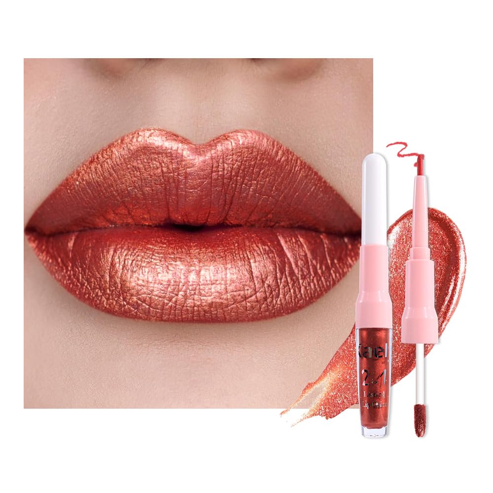 Kaely 2-in-1 Metallic Lipstick and Lip Liner front view